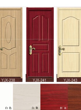 卖实木复合白黑色现代简约碳晶CPL生态无油漆无甲醛室内卧室木门