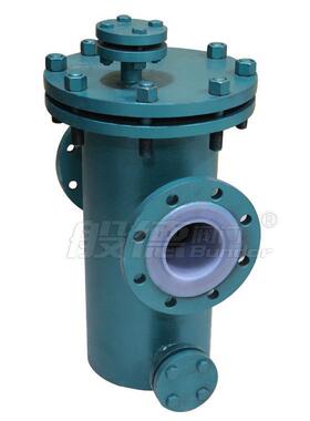衬氟蓝式过滤器SR369B提-6C化工管道防开腐1法兰304滤网篮式快除