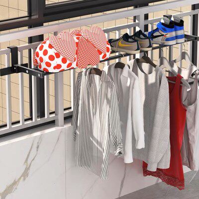 阳台防盗窗挂钩不锈钢多功能宿舍晾衣架寝室护栏网挂窗外架晾晒