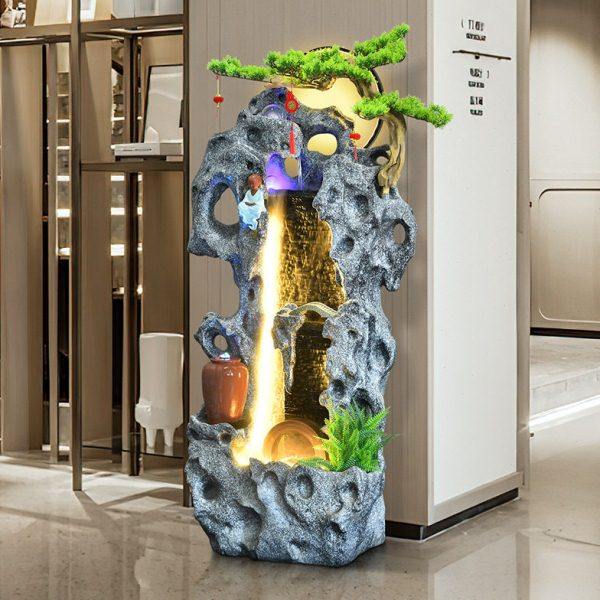 中式庭院太湖石假山水景观装饰客厅花园阳台招财落地流水喷泉摆件,家居饰品,户外/庭院摆件,淘宝优惠券,粉丝福利购,淘宝优惠卷