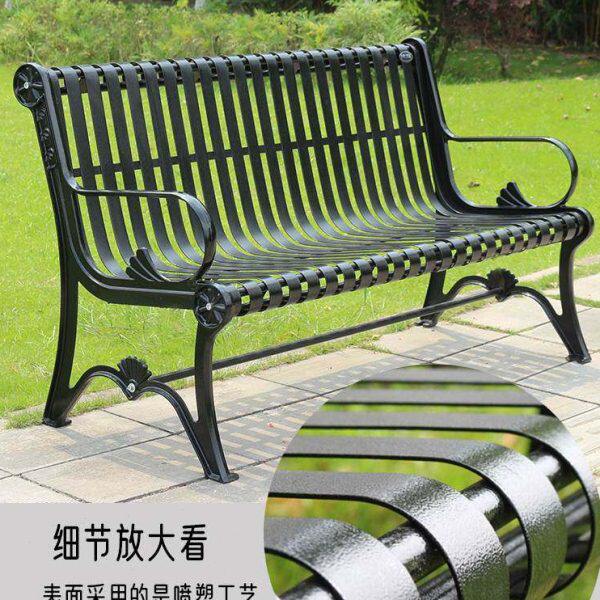 长凳子公园椅户外长椅铸铁休闲铁艺小区椅子双人座椅庭院室外公园