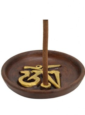 尼泊尔OM红陶手工六字真言藏香盘5-6毫米柱香插大口径香座摆件