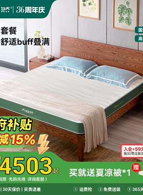 【A1+B60】大自然护脊防螨棕床垫＋白蜡木不贴皮实木床架套餐家俱