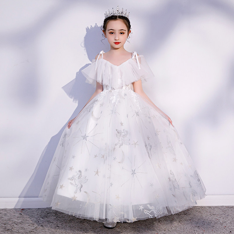 新白色花童婚纱礼服裙女童裙生日蓬蓬纱走秀钢琴演出服系带公主裙,童装/婴儿装/亲子装,儿童礼服,淘宝优惠券,粉丝福利购,淘宝优惠卷
