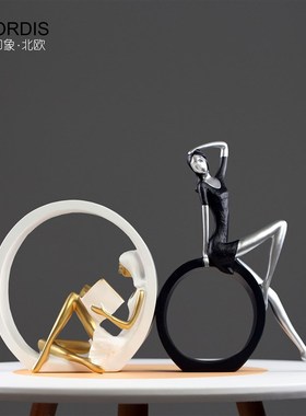 北欧后现代简约创意人物摆件客厅卧室玄关酒柜家居装饰品结婚礼物