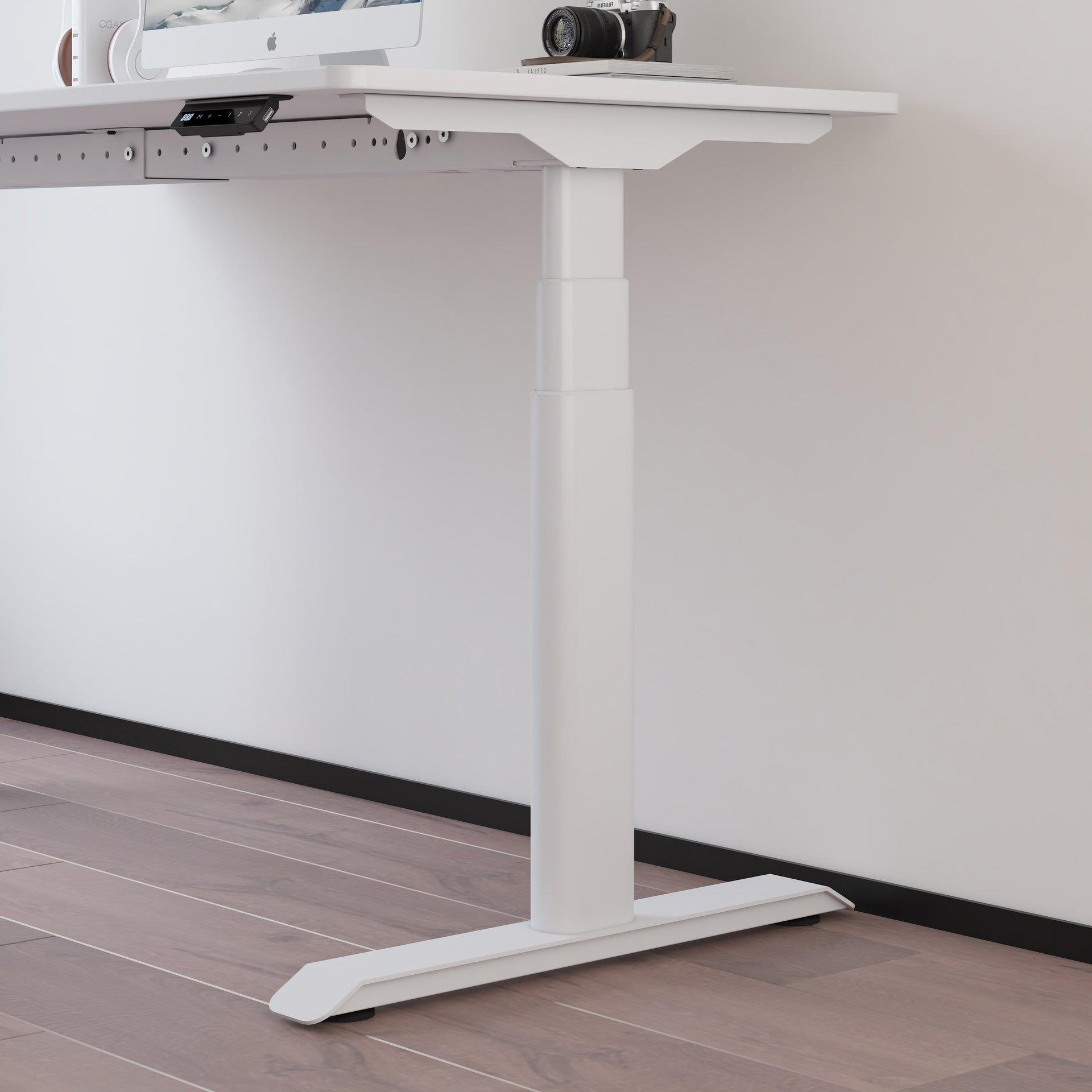 智能电动升降桌腿双电机黑胡桃实木椭圆腿升降桌架升降书桌电J^