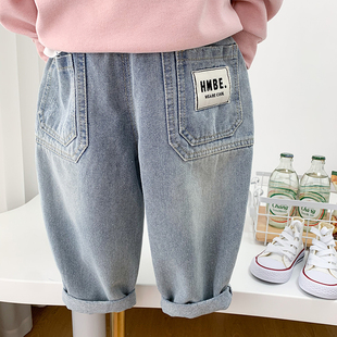 浅色牛仔裤 长裤 儿童帅气时髦老爹裤 宽松薄款 潮 中小童韩版 男童春装