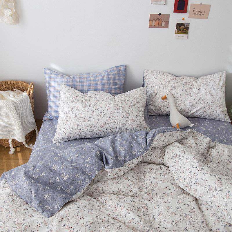 高档北欧简约小清品新全棉套四件床用纯棉田园碎花被套上单人床三,床上用品,床品套件/四件套/多件套,淘宝优惠券,粉丝福利购,淘宝优惠卷