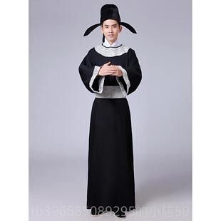 高档唐演朝古装汉服李男白演出服端节书生秀才舞台表服明宋文人午