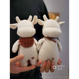 高档布缘记牛柿染土布憨憨牛轰轰牛年年吉物祥物新年礼本命生肖牛