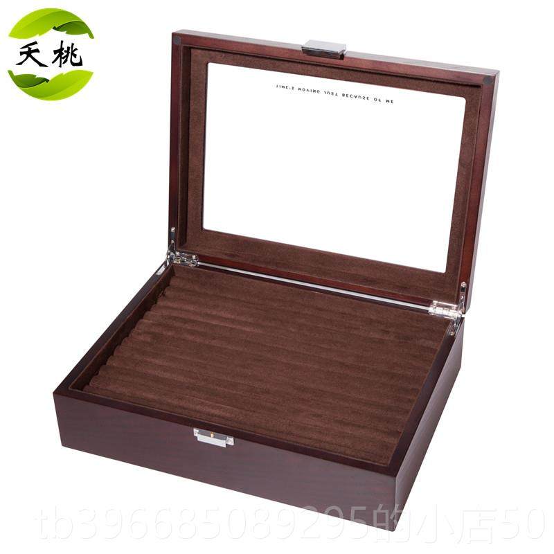 高档夭水曲袖柳木质天窗戒指桃耳针环针收纳藏盒男士扣盒首饰展示,饰品/流行首饰/时尚饰品新,首饰盒,淘宝优惠券,粉丝福利购,淘宝优惠卷