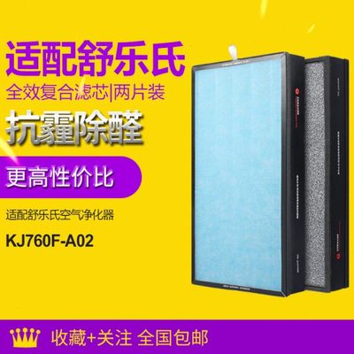 适配舒乐氏空气净化器KJ760F-A02过滤网RF7601除醛pm2.5滤芯2片