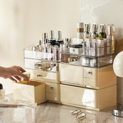 桌面收纳盒抽屉式办公桌小杂物置物架亚克力学生书桌工位整理神