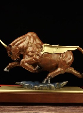 铜牛摆件a纯铜生肖牛如意牛天道酬勤开拓进取牛办公室装饰开业礼