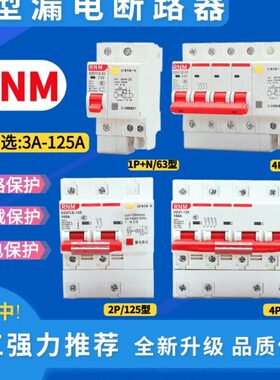 小型断路器DZ47LE-63 125 漏电保护器1P+N 2P 3P+N 4P32A100A新款