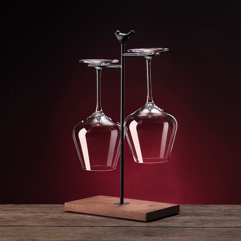 水晶红酒杯2个醒酒器一体架大肚勃艮第葡萄高脚杯子Y家用创意高档