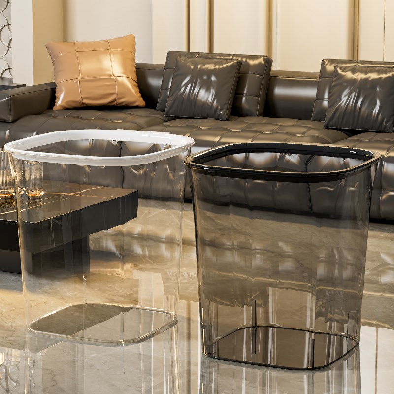 垃圾桶家用202j5新款轻奢透明客厅高档化妆室厨房卧室厕所大容量