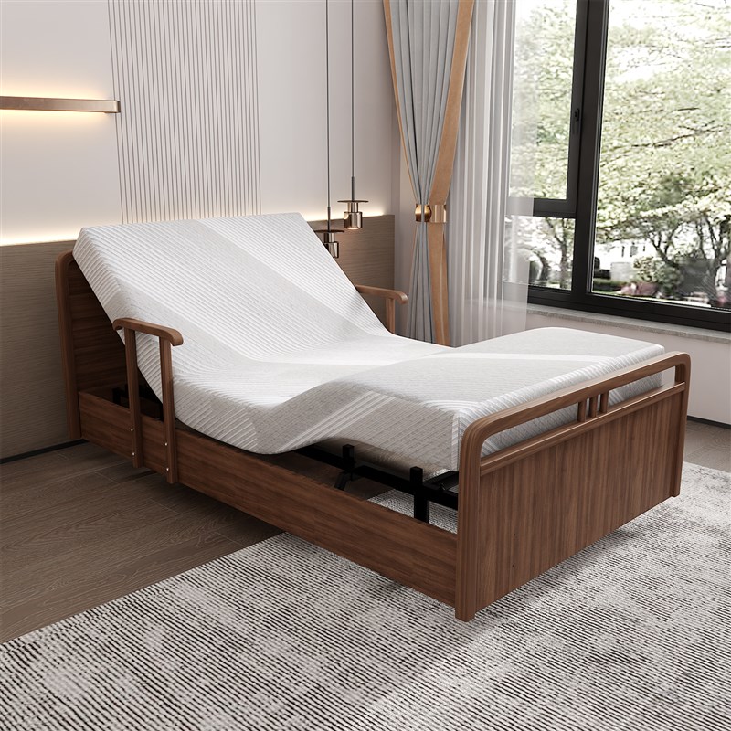老人电动床家用i智能全自动实木可升降带滑轮移动养老院辅助坐起