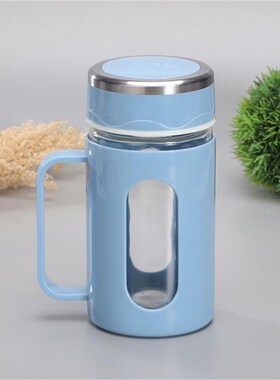 500ml办公杯双层手柄泡茶男女大容量水杯子高硼硅耐热玻璃xZ10876