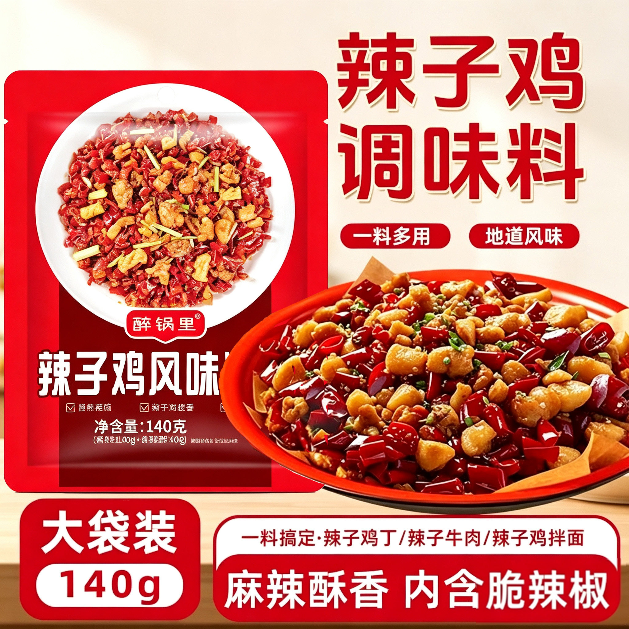 辣子鸡专用调料脆辣椒贵州脆辣椒正宗重庆辣子鸡风味专用调料包