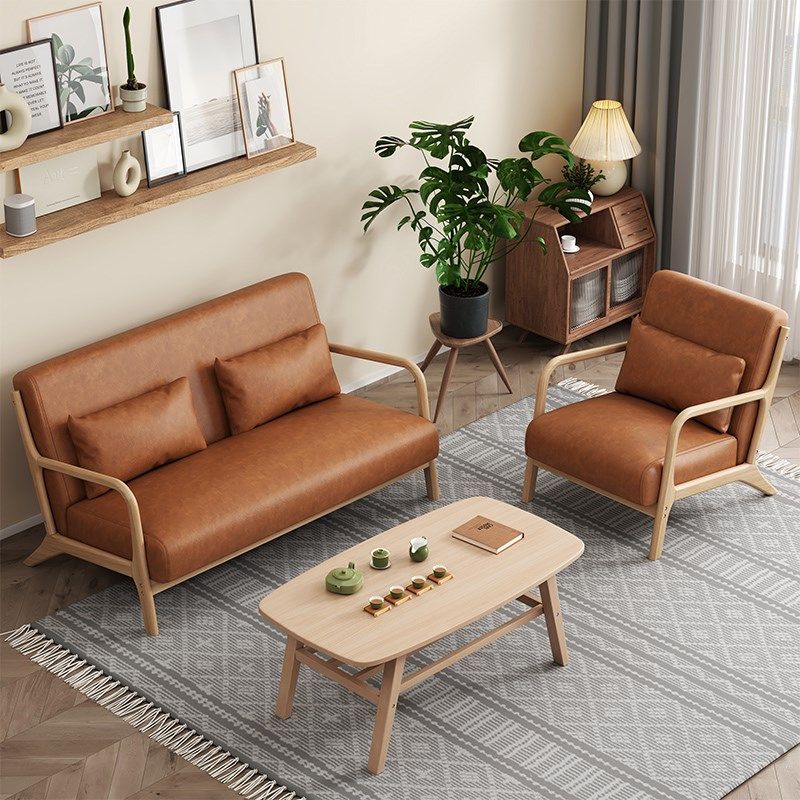 北欧实木小户型沙发单人两人位卧室小型二人阅读民宿主卧猫爪皮,住宅家具,实木沙发,淘宝优惠券,粉丝福利购,淘宝优惠卷