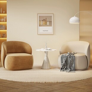 休闲个性单人沙发客厅阳台酒店民宿洽谈卡座单椅美容院休息区桌椅