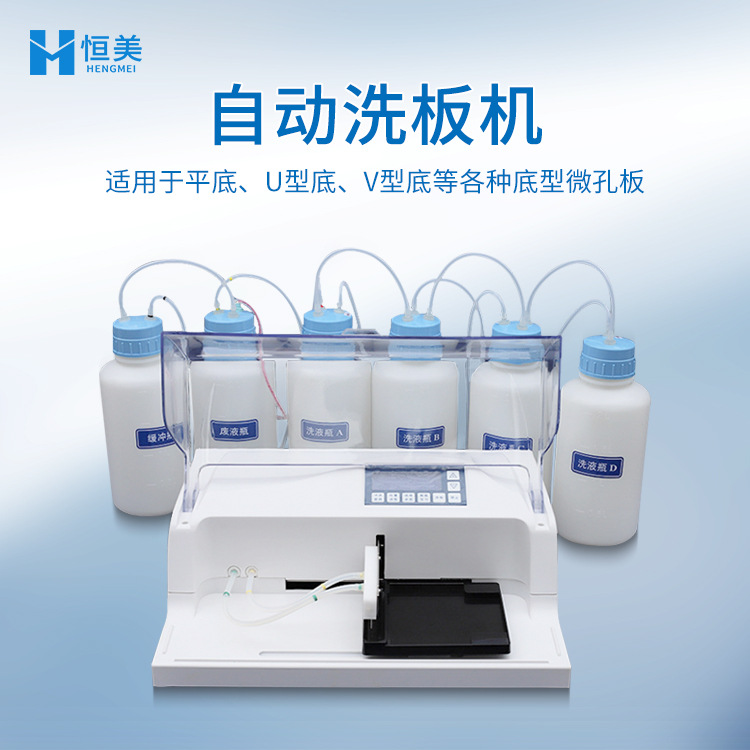 洗板机全自动酶标洗板机多通道毛刷清洁冲洗机小型自动洗板机恒美