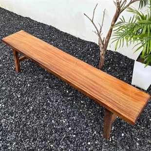 南美胡桃木长板凳奥坎实木条凳换鞋凳红木凳中式简约凳子原木茶凳