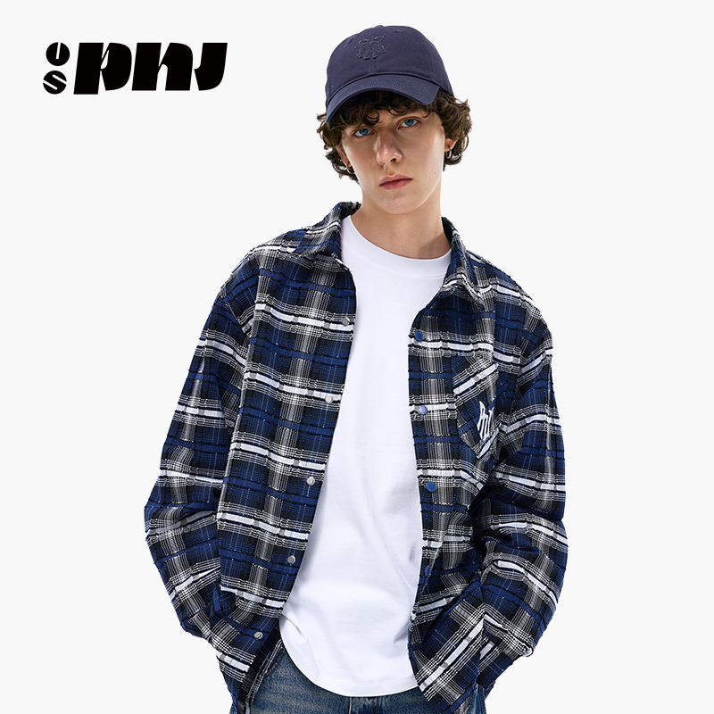 格子衬衫男款2025春季新款