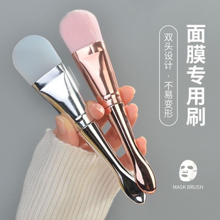 美容院专用林允同款涂面膜刷子涂抹式泥膜化妆双头挖勺软毛硅胶刷