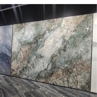 厂家绿松石1200x27q00岩板电视背景墙连纹大板大理石 客厅悬空轻