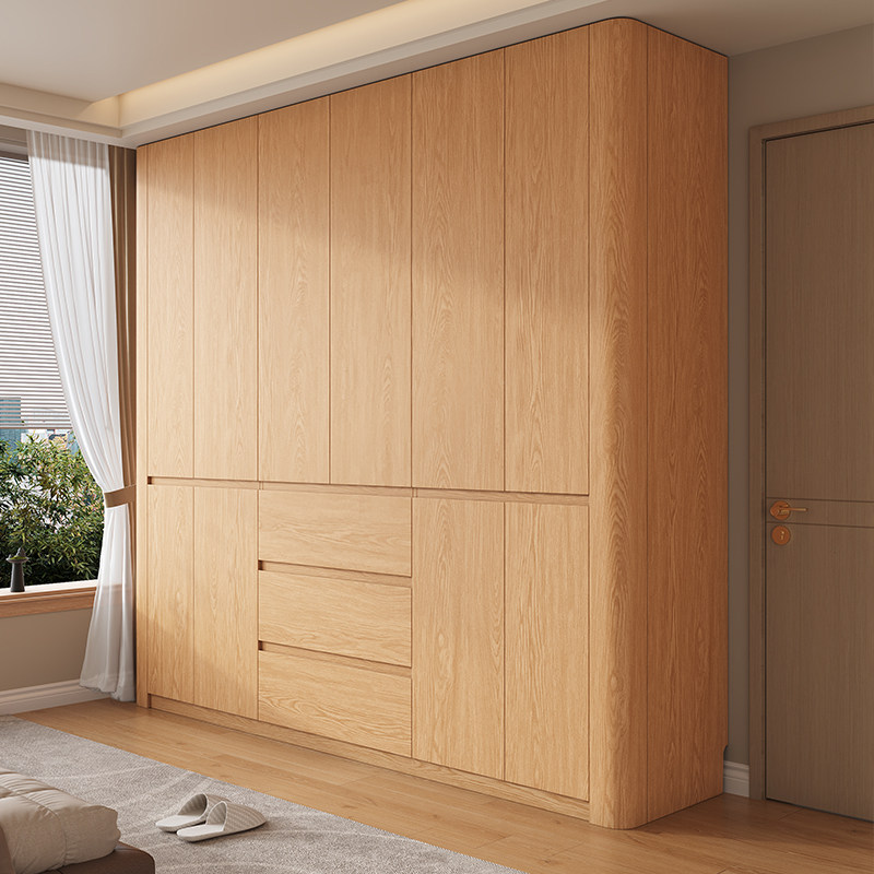 定制橡木分段式全实木免拉手转角圆弧衣柜家用平开门储物主卧衣橱,住宅家具,独立衣柜,淘宝优惠券,粉丝福利购,淘宝优惠卷