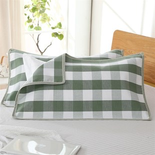 纯棉高档枕巾100全棉一对装2024新款老粗布防螨抗菌男生亚麻冬季