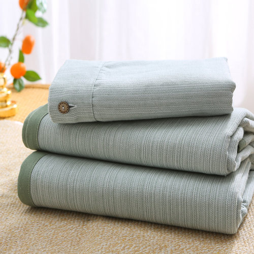 十年老店 夏季纯棉老粗布凉席三件套 加厚亚麻凉席空调席床单夏季