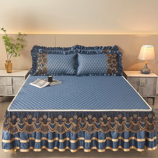 床裙乳胶凉席三件套加厚空调软席可拆卸机洗床罩席子冰丝席夏季 席