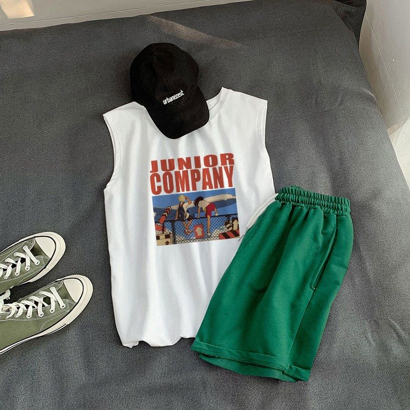 夏季背心无袖男生篮球坎肩运动衣服套头显瘦阔腿短裤潮牌两件套装,男装,休闲运动套装,淘宝优惠券,粉丝福利购,淘宝优惠卷