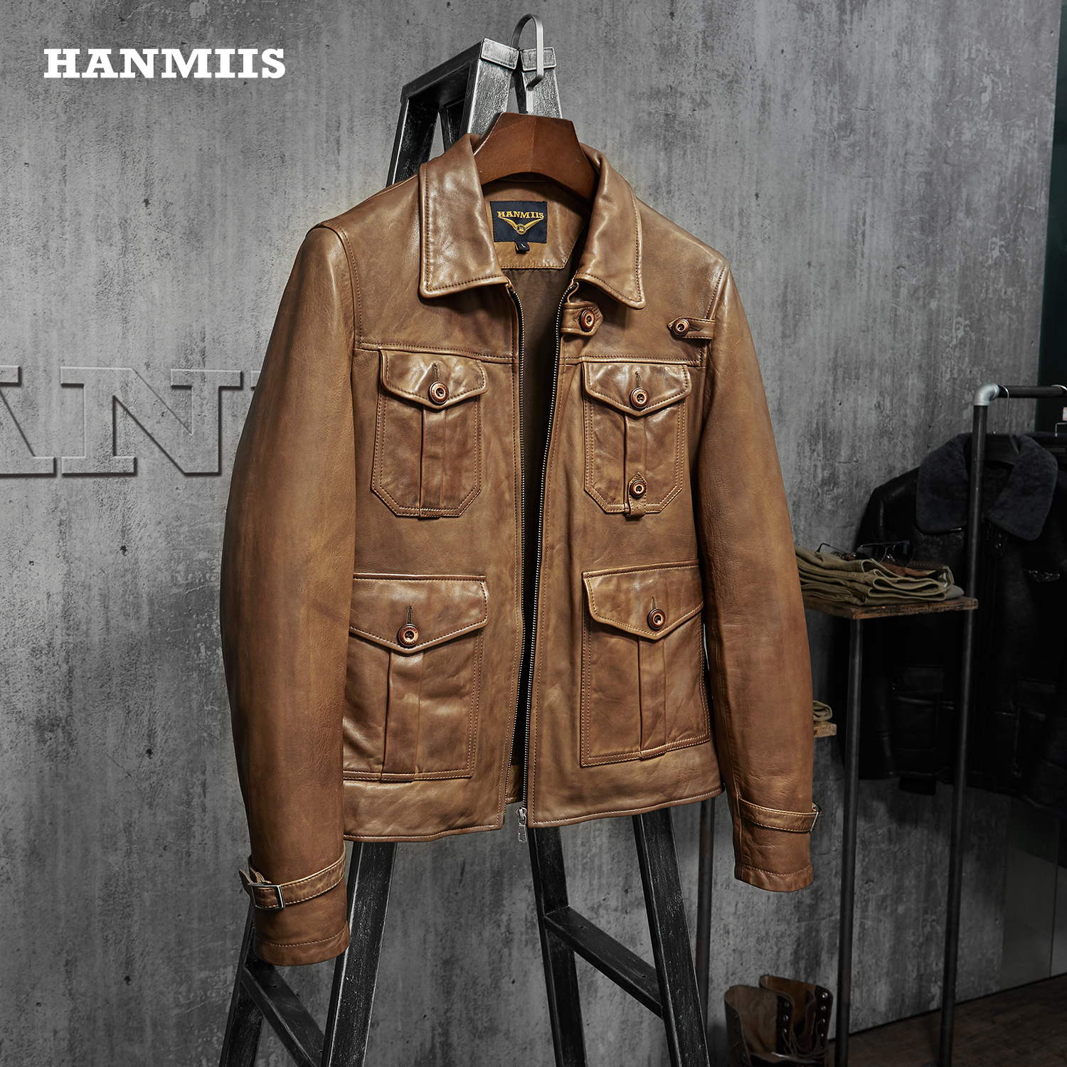 汉名仕敢死队硬汉男士休闲皮衣