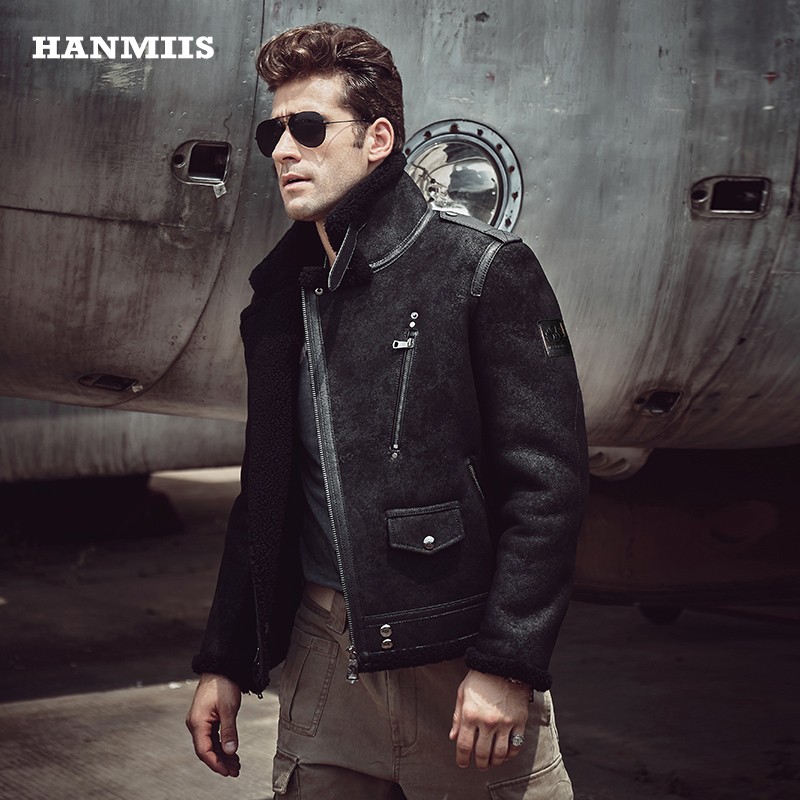 汉名仕B3原生态绵羊皮毛一体皮衣