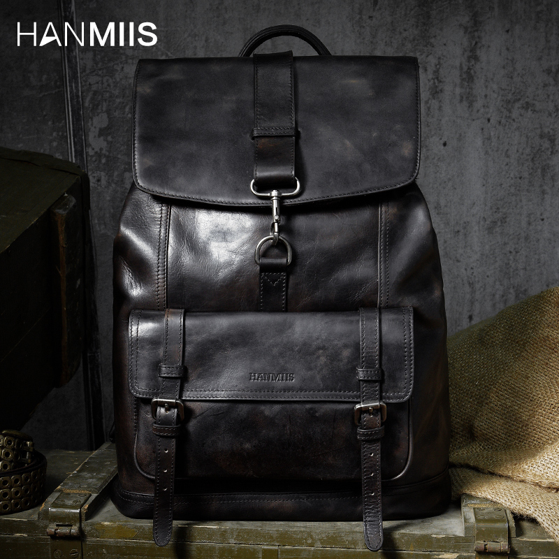 HANMIIS/汉名仕旅行袋全真皮背包