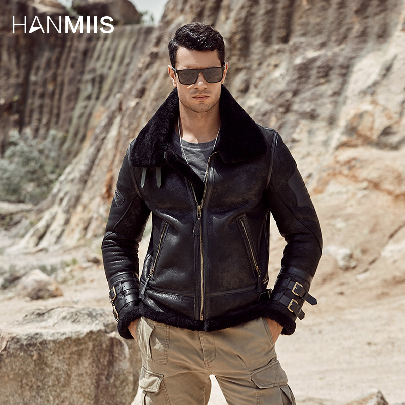 汉名仕徽章二战飞行服皮衣