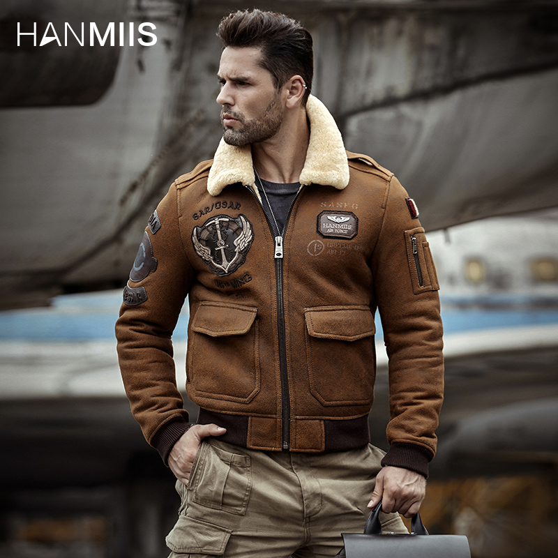 汉名仕B6空降兵刺绣皮衣