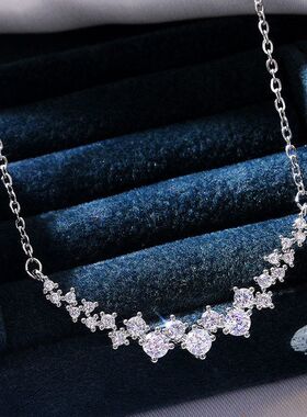 华丽璀璨星光锆石满钻吊坠 微笑样式女项链HOT精美高级项链