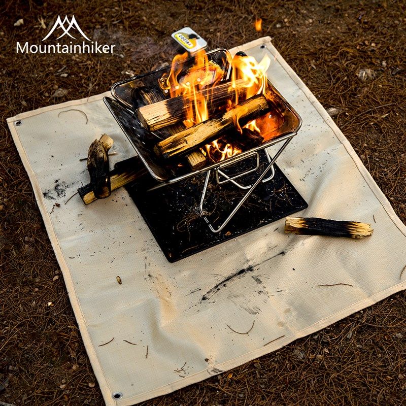 山之客户外露营防火布隔热垫阻燃布野外篝火烧烤隔热便携式灭火毯