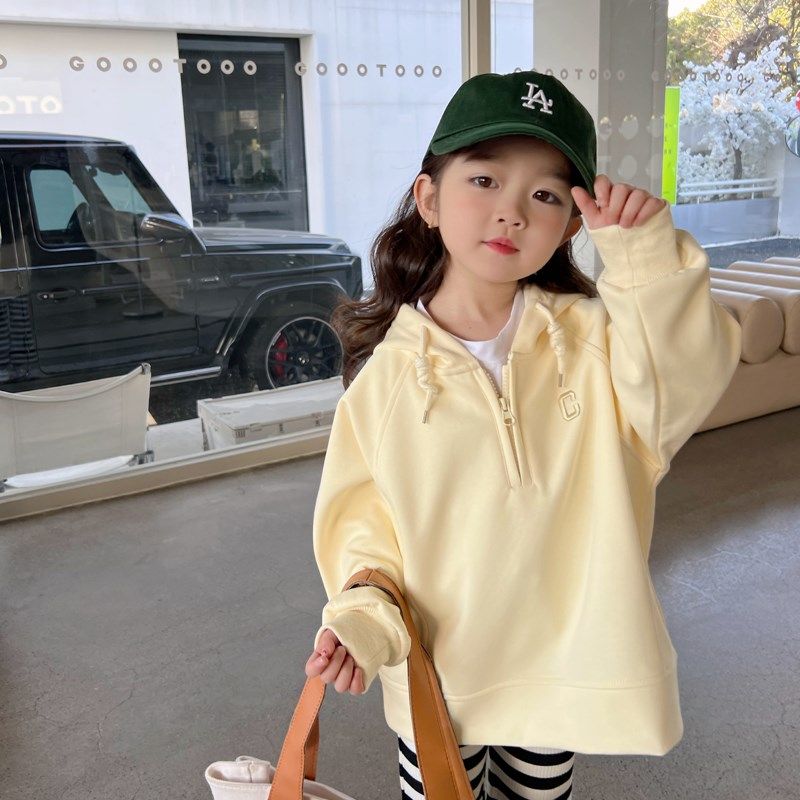 女童卫衣春秋季2025新款韩版潮儿童宝宝秋装洋气百搭连帽上衣外套,童装/婴儿装/亲子装,卫衣/绒衫,淘宝优惠券,粉丝福利购,淘宝优惠卷