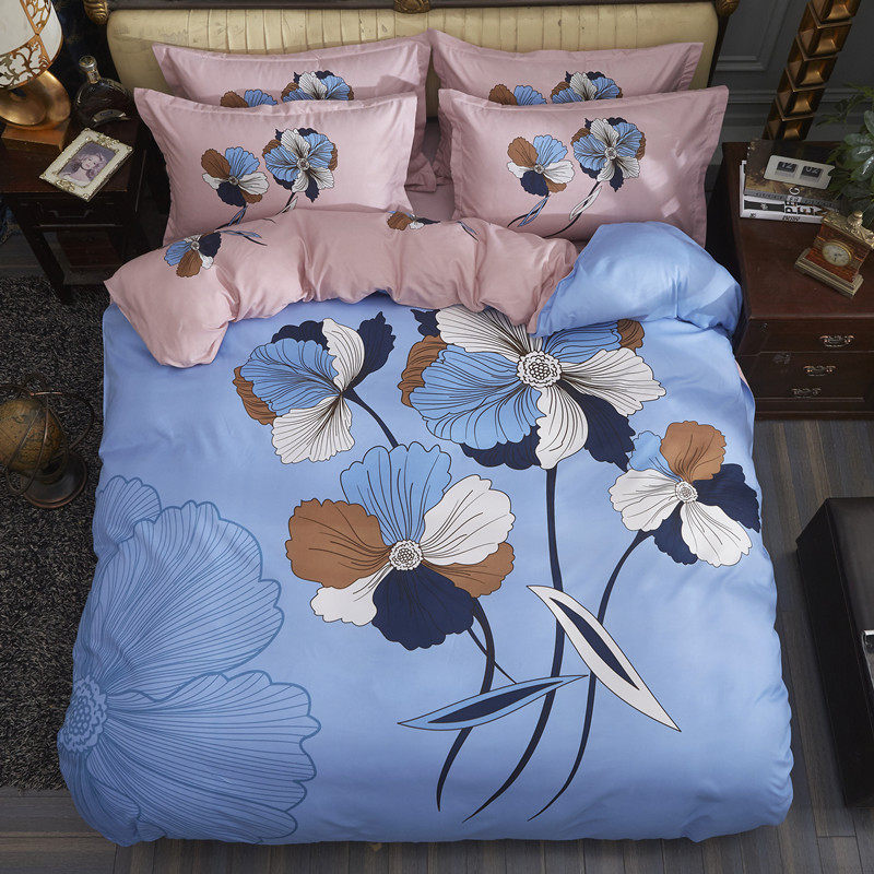 全棉加厚磨毛四件套婚庆床品纯棉4件套简约1.5米1.8m2.0床单被套