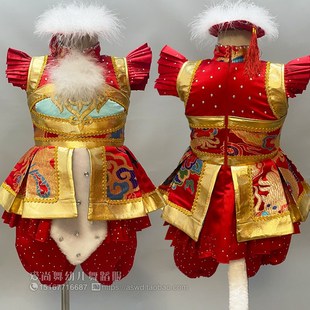 虎妞妞舞蹈演出服桃李杯民族女子独舞元旦儿童小虎妞表演服装定制