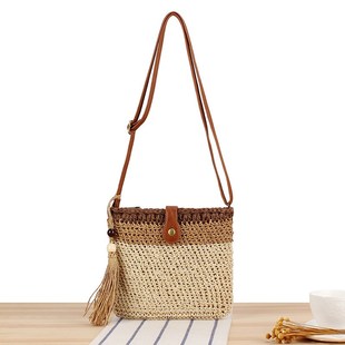 2024沙滩编织包夏季 百搭草编包通勤包 水桶包海边度假包时尚