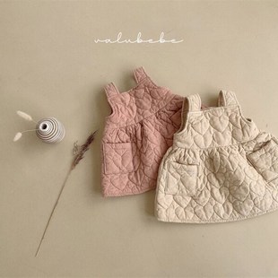 婴童冬装衣服韩版童装女宝宝外出背带裙婴儿背带裙夹棉儿童连衣裙