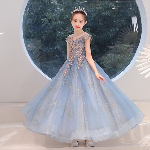 儿童晚礼服公主裙女童蓬蓬纱花童婚纱钢琴演出服小孩主持人洋气春