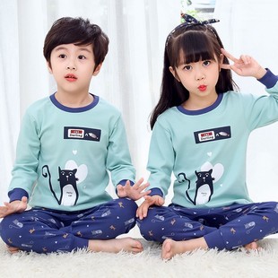 可外穿薄女童 宝宝男童内衣套装 儿童线衣线裤 春秋纯棉女孩秋衣秋装